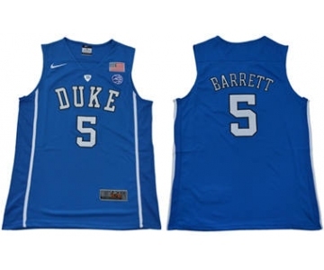 Duke Blue Devils #5 R.J. Barrett Blue Basketball Stitched NCAA Jersey