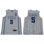 Duke Blue Devils #5 R.J. Barrett White Basketball Elite Stitched NCAA Jersey