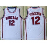 Gonzaga Bulldogs #12 John Stockton White College Basketball Jersey