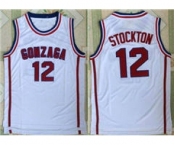 Gonzaga Bulldogs #12 John Stockton White College Basketball Jersey