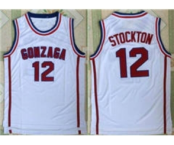 Gonzaga Bulldogs #12 John Stockton White College Basketball Jersey