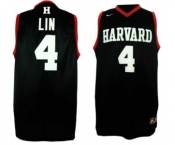 Harvard University #4 Jeremy Lin Black Swingman Jerseys