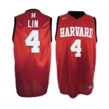 Harvard University #4 Jeremy Lin Red Swingman Jerseys