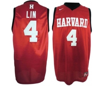 Harvard University #4 Jeremy Lin Red Swingman Jerseys