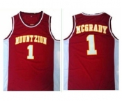 High School #1 Tracy Mcgrady Red Mount Zion Christian Academy High School Stitched Basketball Jersey