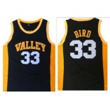 High School #33 Larry Bird Black Springs Valley  Stitched Basketball Jersey