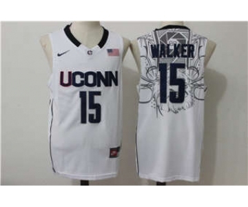 Huskies #15 Kemba Walker White Basketball Stitched NCAA Jersey