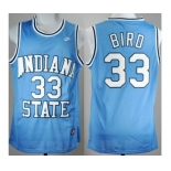 Indiana State Sycamores #33 Larry Bird Blue College Basketball Hardwood Legends Jersey