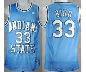 Indiana State Sycamores #33 Larry Bird Blue College Basketball Hardwood Legends Jersey