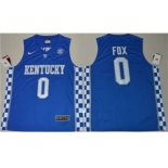 Kentucky Wildcats #0 De'Aaron Fox Royal Blue Basketball Elite Stitched NCAA Jersey