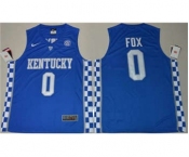 Kentucky Wildcats #0 De'Aaron Fox Royal Blue Basketball Elite Stitched NCAA Jersey