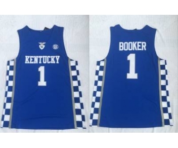 Kentucky Wildcats #1 Devin Booker Blue College Basketball Jersey