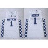 Kentucky Wildcats #1 Devin Booker White College Basketball Jersey