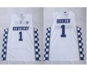 Kentucky Wildcats #1 Devin Booker White College Basketball Jersey