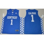 Kentucky Wildcats #1 John Calipari Royal Blue Basketball Elite Stitched NCAA Jersey