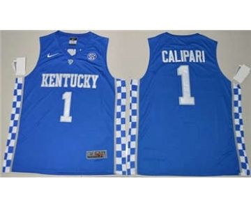 Kentucky Wildcats #1 John Calipari Royal Blue Basketball Elite Stitched NCAA Jersey