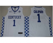 Kentucky Wildcats #1 John Calipari White Basketball Elite Stitched NCAA Jersey