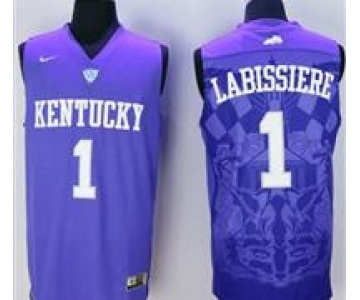 Kentucky Wildcats #1 Skal Labissiere Blue Basketball Stitched NCAA Jersey