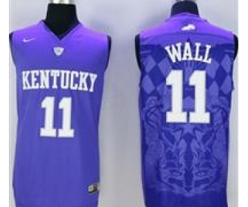 Kentucky Wildcats #11 John Wall Blue Basketball Stitched NCAA Jersey