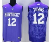 Kentucky Wildcats #12 Karl-Anthony Towns Blue Basketball Stitched NCAA Jersey