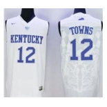 Kentucky Wildcats #12 Karl-Anthony Towns White Basketball Stitched NCAA Jersey