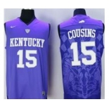 Kentucky Wildcats #15 DeMarcus Cousins Blue Basketball Stitched NCAA Jersey