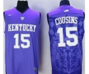 Kentucky Wildcats #15 DeMarcus Cousins Blue Basketball Stitched NCAA Jersey