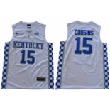 Kentucky Wildcats #15 DeMarcus Cousins White Basketball Elite Stitched NCAA Jerse