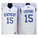 Kentucky Wildcats #15 DeMarcus Cousins White Basketball Stitched NCAA Jersey