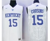 Kentucky Wildcats #15 DeMarcus Cousins White Basketball Stitched NCAA Jersey