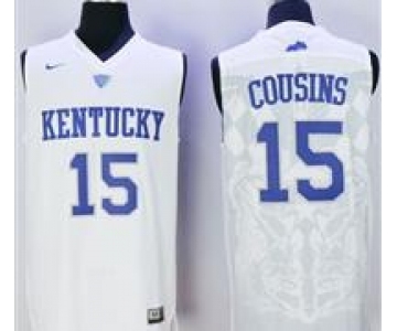 Kentucky Wildcats #15 DeMarcus Cousins White Basketball Stitched NCAA Jersey