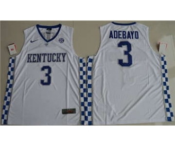 Kentucky Wildcats #3 Edrice Adebayo White Basketball  Stitched NCAA Jersey