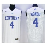 Kentucky Wildcats #4 Rajon Rondo White Basketball Stitched NCAA Jersey