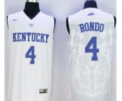 Kentucky Wildcats #4 Rajon Rondo White Basketball Stitched NCAA Jersey