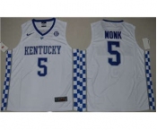 Kentucky Wildcats #5 Malik Monk White Basketball Stitched NCAA Jersey