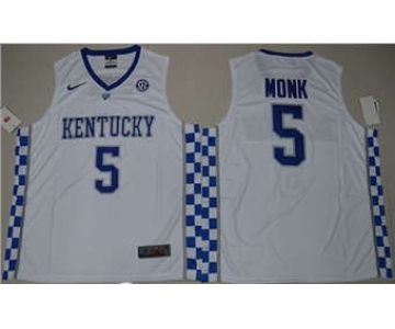 Kentucky Wildcats #5 Malik Monk White Basketball Stitched NCAA Jersey