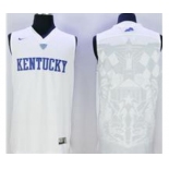 Kentucky Wildcats Blank White Basketball Stitched NCAA Jersey