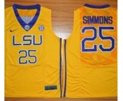 LSU Tigers #25 Ben Simmons Gold Basketball Stitched NCAA Jersey