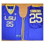 LSU Tigers #25 Ben Simmons Purple Basketball Stitched NCAA Jersey