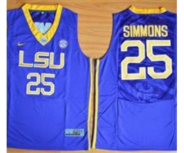 LSU Tigers #25 Ben Simmons Purple Basketball Stitched NCAA Jersey