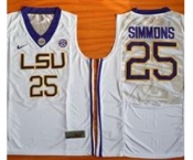 LSU Tigers #25 Ben Simmons White Basketball Stitched NCAA Jersey