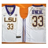 LSU Tigers #33 Shaquille O'Neal White Basketball Stitched NCAA Jersey