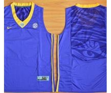 LSU Tigers Blank Purple Basketball Stitched NCAA Jersey