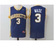 Marquette Golden Eagles 3# Dwyane Wade Blue College Basketball NCAA Jerseys