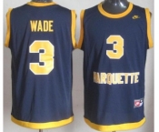 Marquette Golden Eagles #3 Dwyane Wade Navy Blue College Basketball NCAA Jerseys