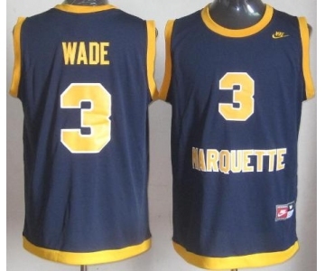 Marquette Golden Eagles #3 Dwyane Wade Navy Blue College Basketball NCAA Jerseys