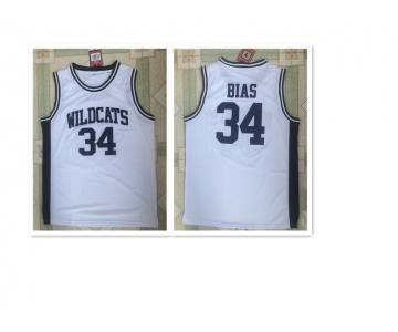 Maryland Terrapins #34 Len Bias White-Black Basketball Stitched NCAA Jersey