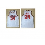 Maryland Terrapins #34 Len Bias White-Red Basketball Stitched NCAA Jersey