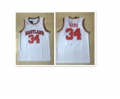 Maryland Terrapins #34 Len Bias White-Red Basketball Stitched NCAA Jersey