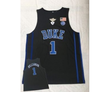 Men's Duke Blue Devils #1 Zion Williamson Black College Basketball Jersey